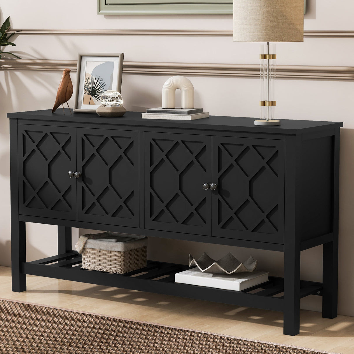 The-Polygonal-Geometric-Entryway-Table-with-Bottom-Shelf-Entryway-Tables