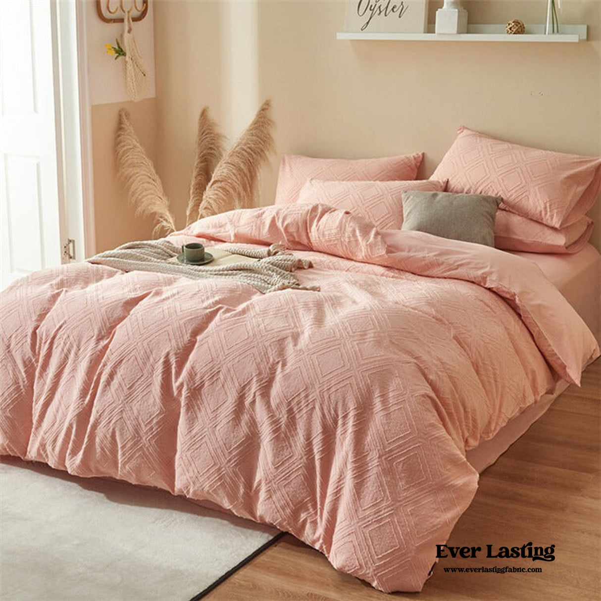 Boho Tufted Bedding Set / Gray