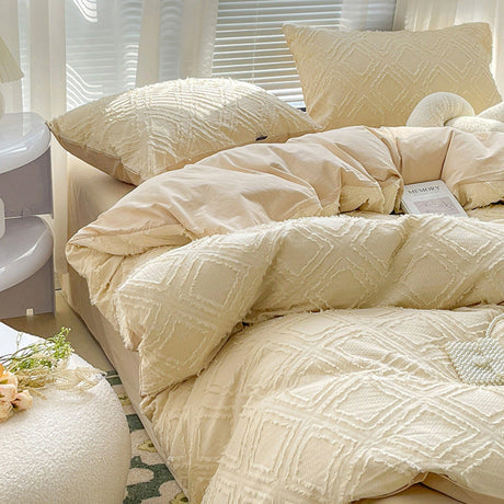 Boho Tufted Bedding Set / Gray