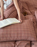British Vintage Plaid Bedding Set / Brown