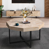 Wood-octagonal-vintage-patchwork-craft-farmhouse-30-inch-(antique-wood)-Accent-Tables