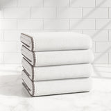 Cotton Border-Stitched 6-Piece Towel Set - Valery Collection
