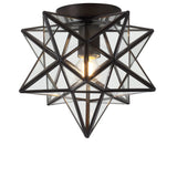 Moravian Star Metal/Clear Glass LED Flush Mount