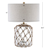 Glass and Rope LED Table Lamp