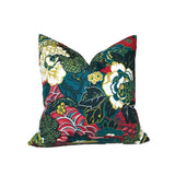 Shanghai Peacock Pillow Cover in Cerise, Schumacher Textiles