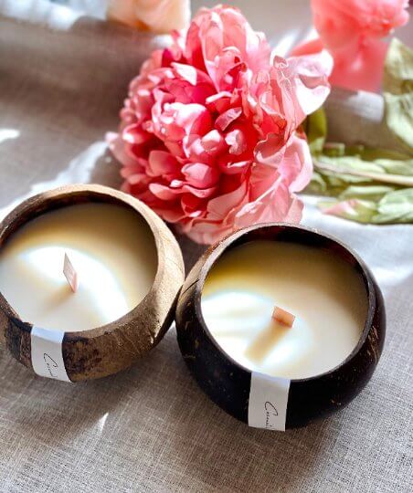 Coconut Wax Candle in Coconut Shell - Eco-Friendly and Sustainable Home Decor