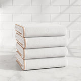 Cotton Border-Stitched 6-Piece Towel Set - Valery Collection