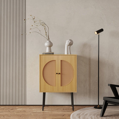 Sideboard-with-Two-Half-Moon-Doors-(Brown)-Buffet-/-Sideboards