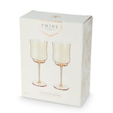 Tulip Stemmed Wine Glasses in Amber