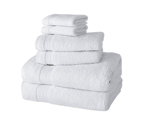 Classic-Turkish-Towels-Amadeus-Collection-6pc-Luxury-Bath-Hand-Towel-&-Washcloth-Set-White-textiles