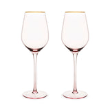 Rose Crystal White Wine Glass Set
