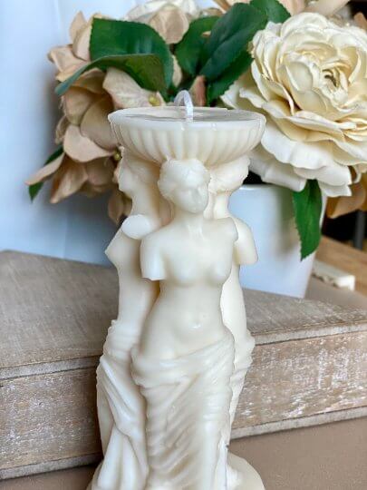 Goddess Sculpture Candle - Handcrafted Soy Wax Art Trio for Home Decor