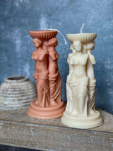 Goddess Sculpture Candle - Handcrafted Soy Wax Art Trio for Home Decor