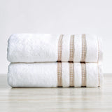 2 Pack Cotton Floral Bath Towels - Roselyn Collection