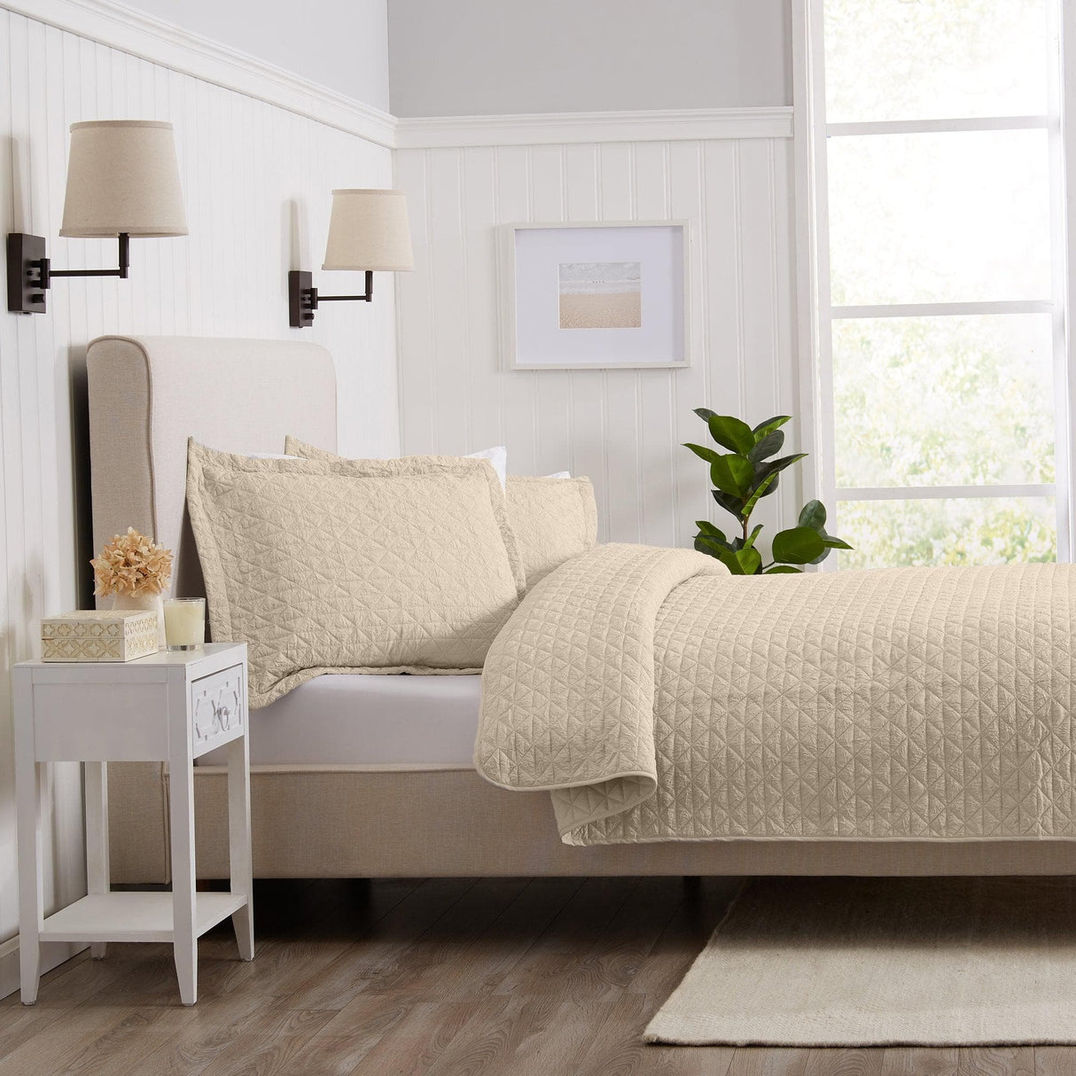 3-Piece Textured Quilt Set - Emeline Collection