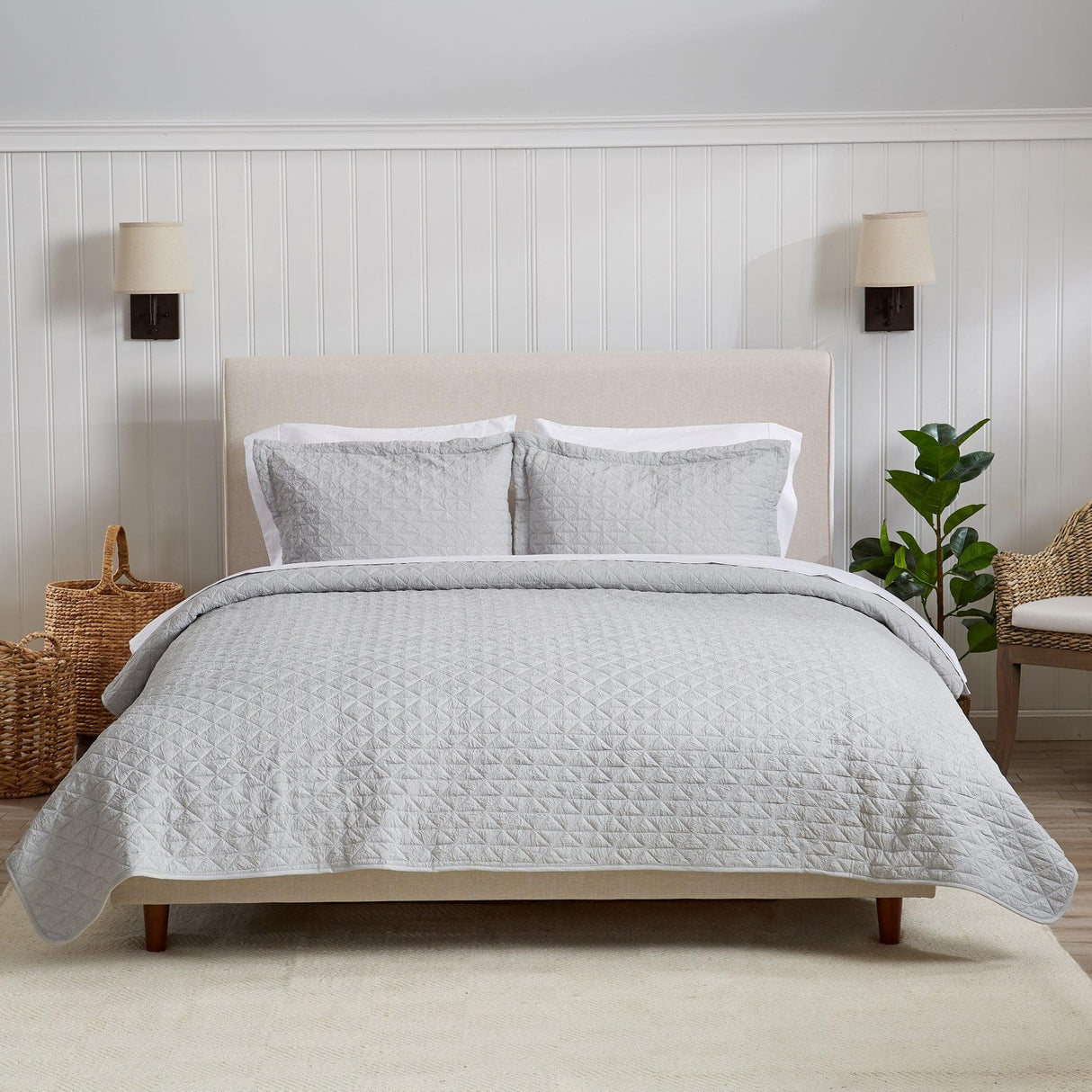 3-Piece Textured Quilt Set - Emeline Collection