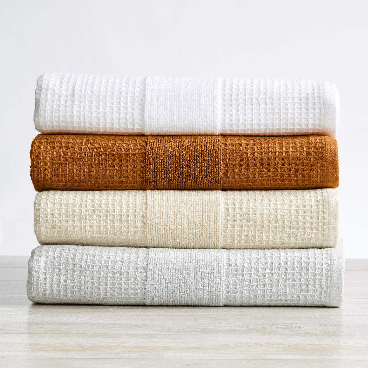 4 Pack Waffle Weave Hand Towels - Soleia Collection