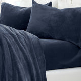 4-Piece Solid Jewel-Toned Plush Sheet - Velvet Luxe Collection