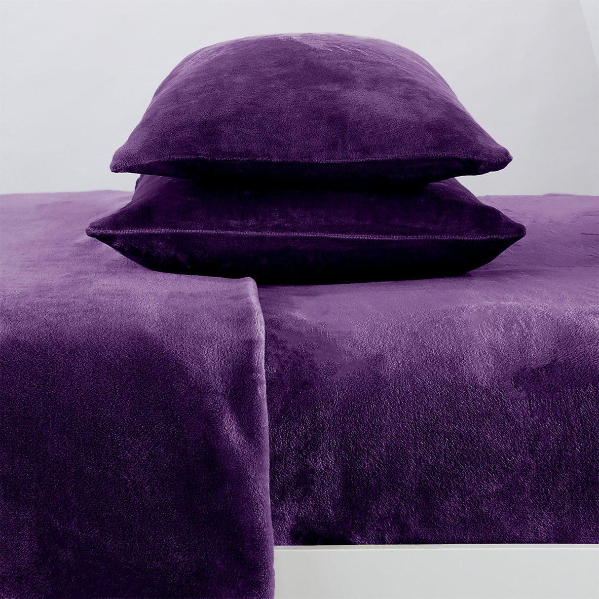 4-Piece Solid Jewel-Toned Plush Sheet - Velvet Luxe Collection