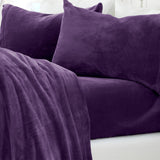 4-Piece Solid Jewel-Toned Plush Sheet - Velvet Luxe Collection