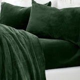 4-Piece Solid Jewel-Toned Plush Sheet - Velvet Luxe Collection