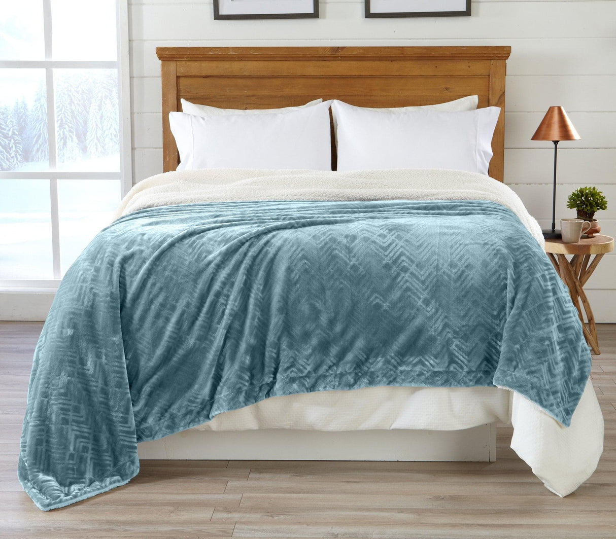Velvet Plush Sherpa Luxury Bed Blanket - Cielo Collection