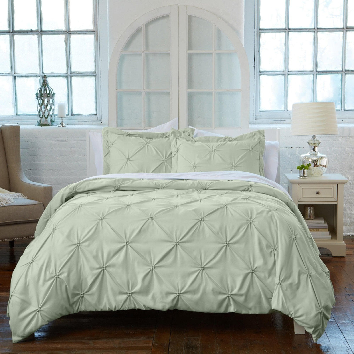 3-Piece Pintuck Duvet Cover - Analia Collection