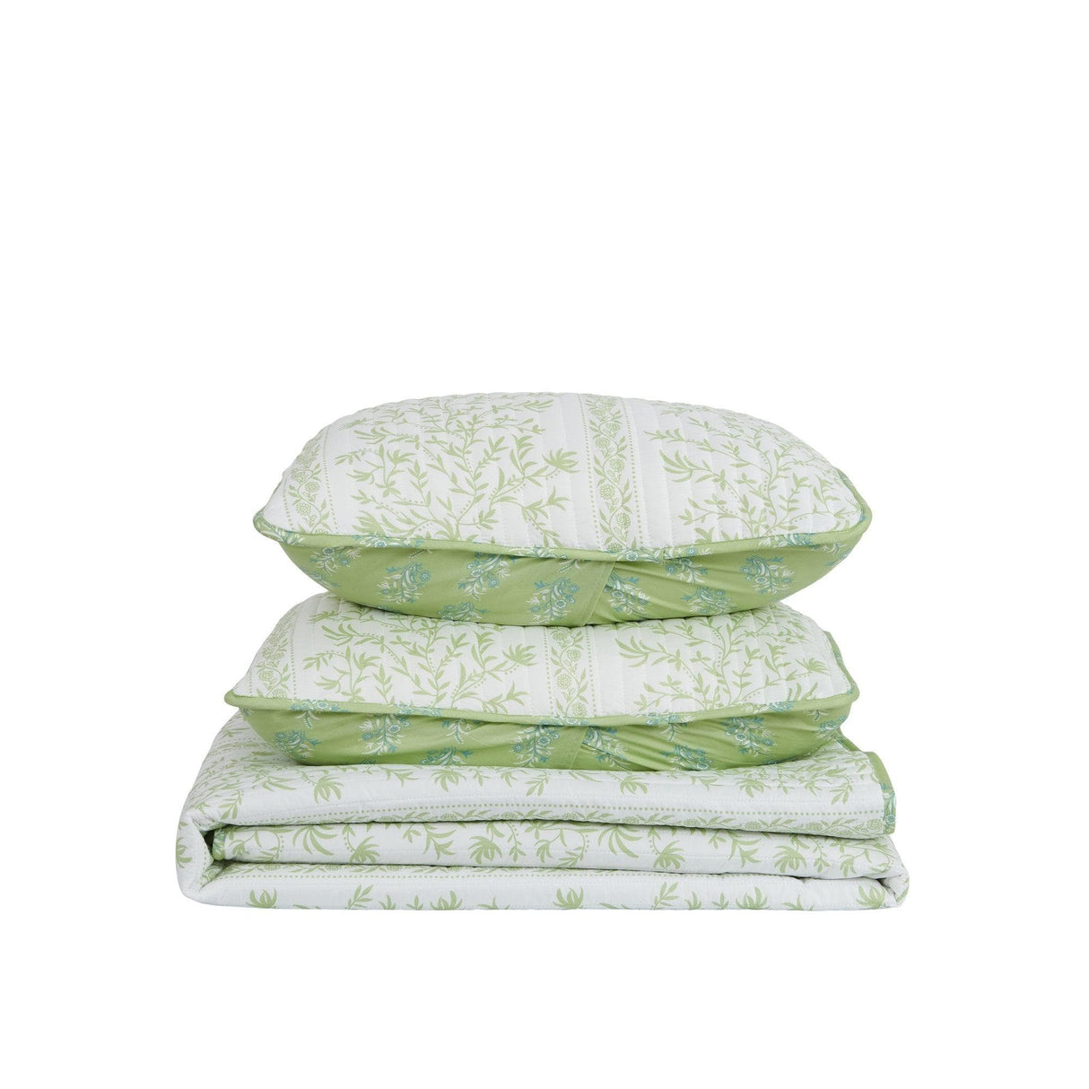 Green Floral Quilt Set - Flora Collection