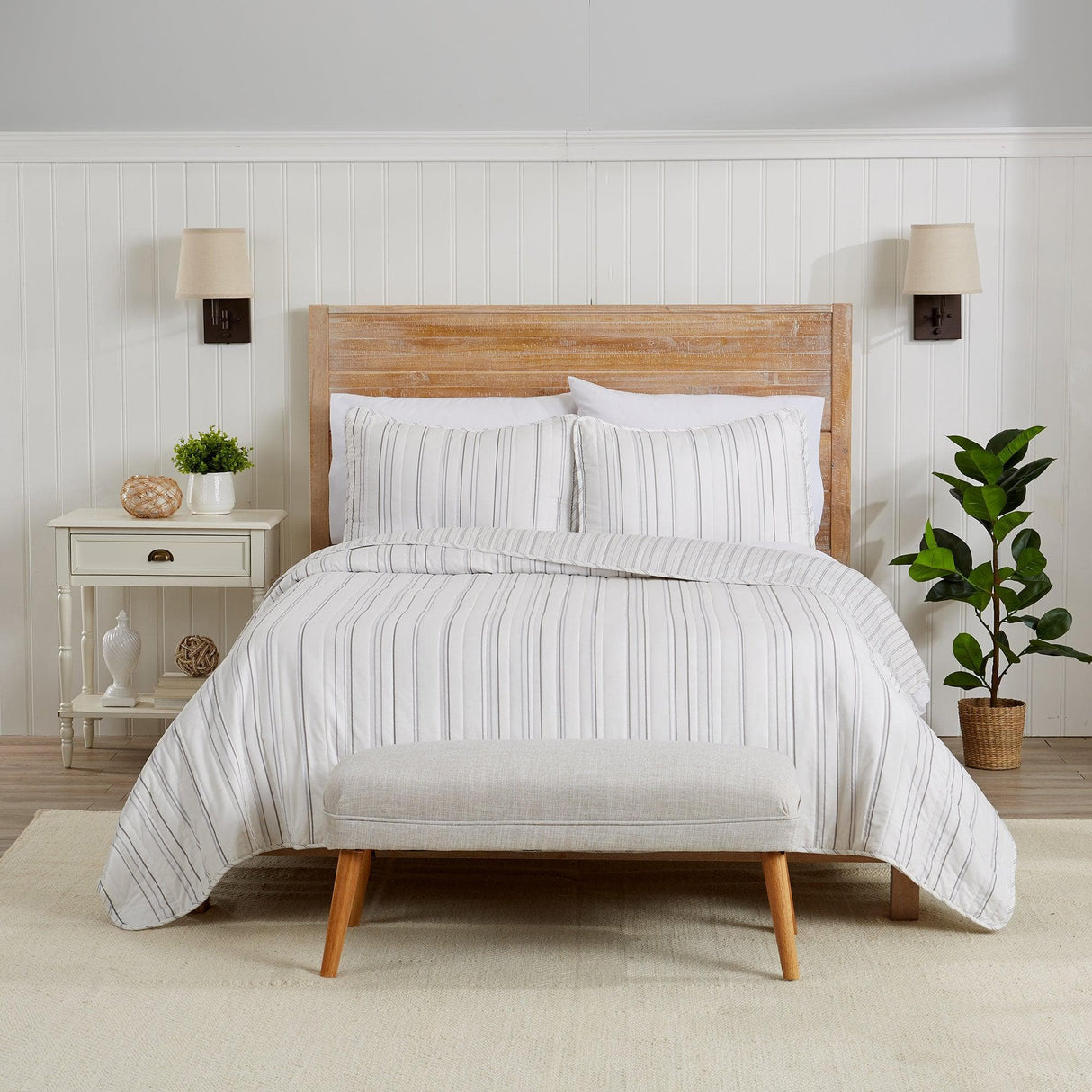 3-Piece Stripe Quilt - Katelyn Collection