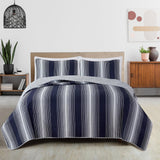 Everette Collection 3 Piece Ombre Striped Quilt Set