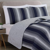 Everette Collection 3 Piece Ombre Striped Quilt Set
