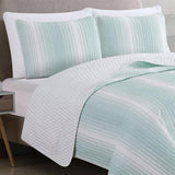 Everette Collection 3 Piece Ombre Striped Quilt Set