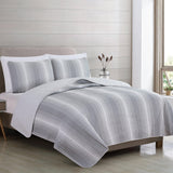 Everette Collection 3 Piece Ombre Striped Quilt Set
