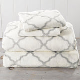 4-Piece Printed Plush Sheet - Velvet Luxe Lattice Collection