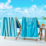 2 Pack 100% Cotton Jacquard Beach Towels - Playa Collection
