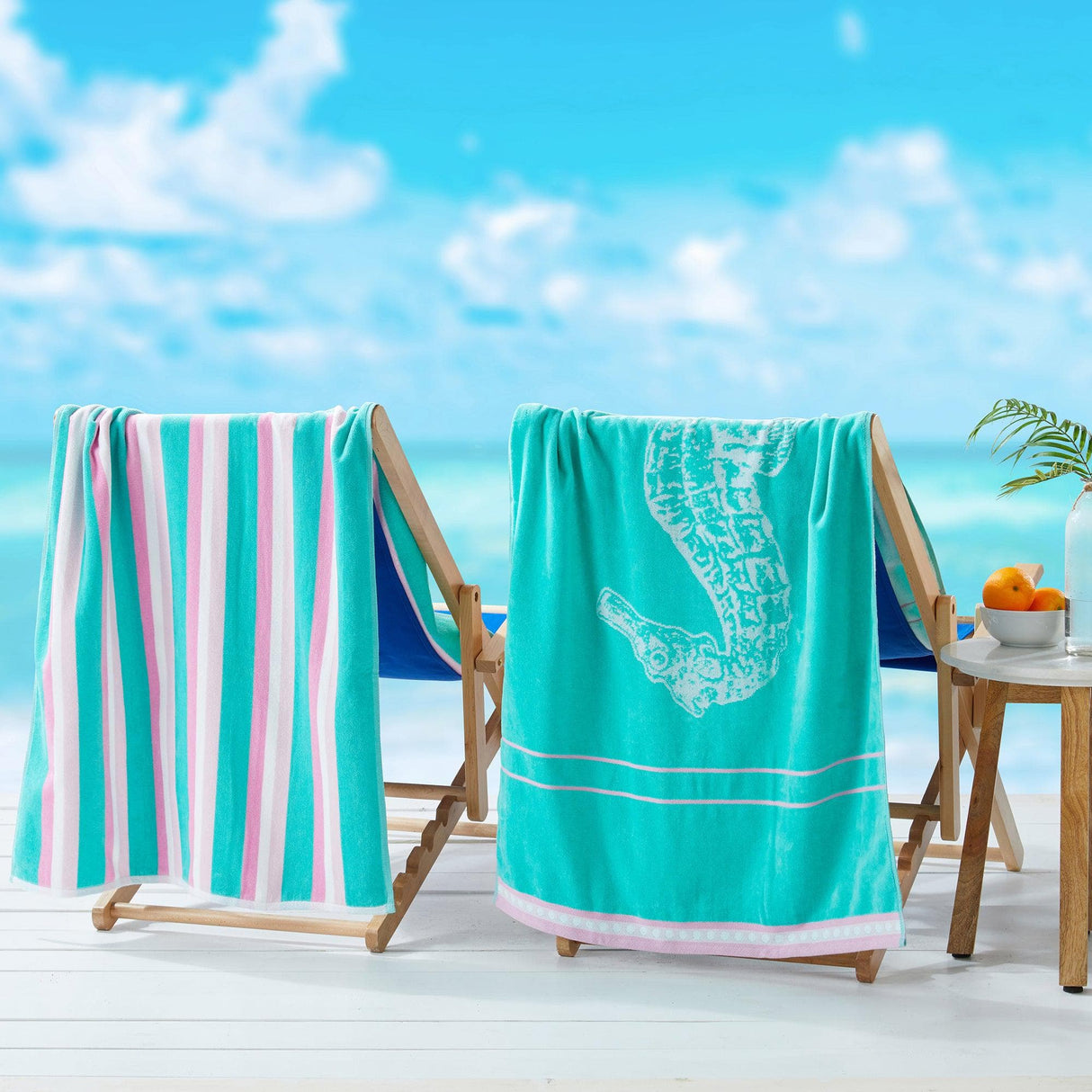 2 Pack 100% Cotton Jacquard Beach Towels - Playa Collection