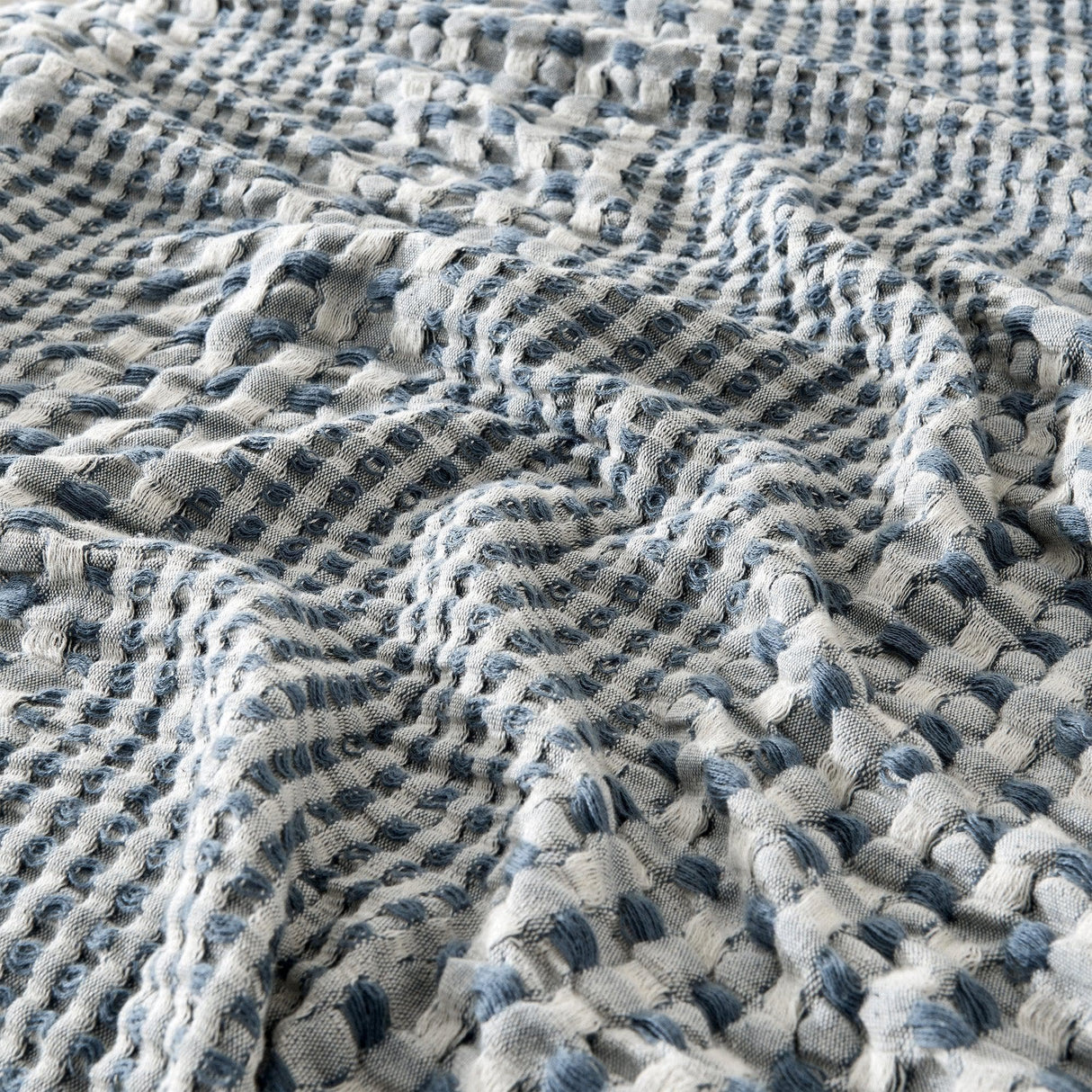 100% Cotton Waffle Weave Textured Blanket - Cecilia Collection