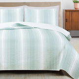 Everette Collection 3 Piece Ombre Striped Quilt Set