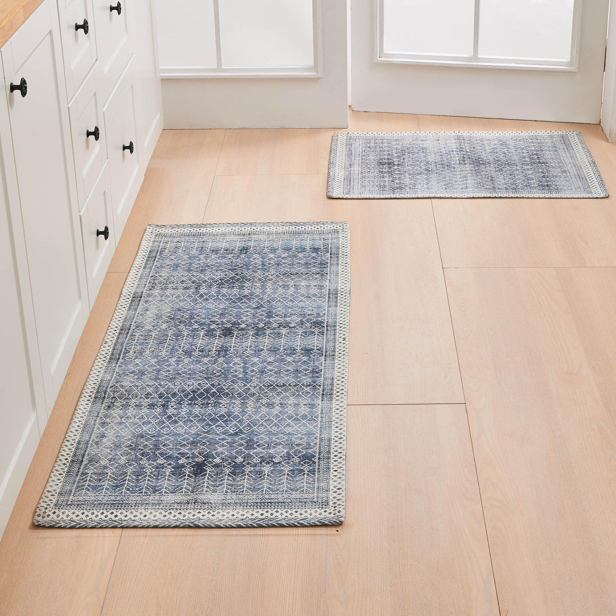 Distressed Moroccan Machine Washable Accent Area Rug & Runner 2 Pack - Neve Collection