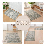 Medallion Machine Washable Accent Area Rug & Runner 2 Pack - Nava Collection
