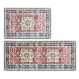 Medallion Machine Washable Accent Area Rug & Runner 2 Pack - Nava Collection