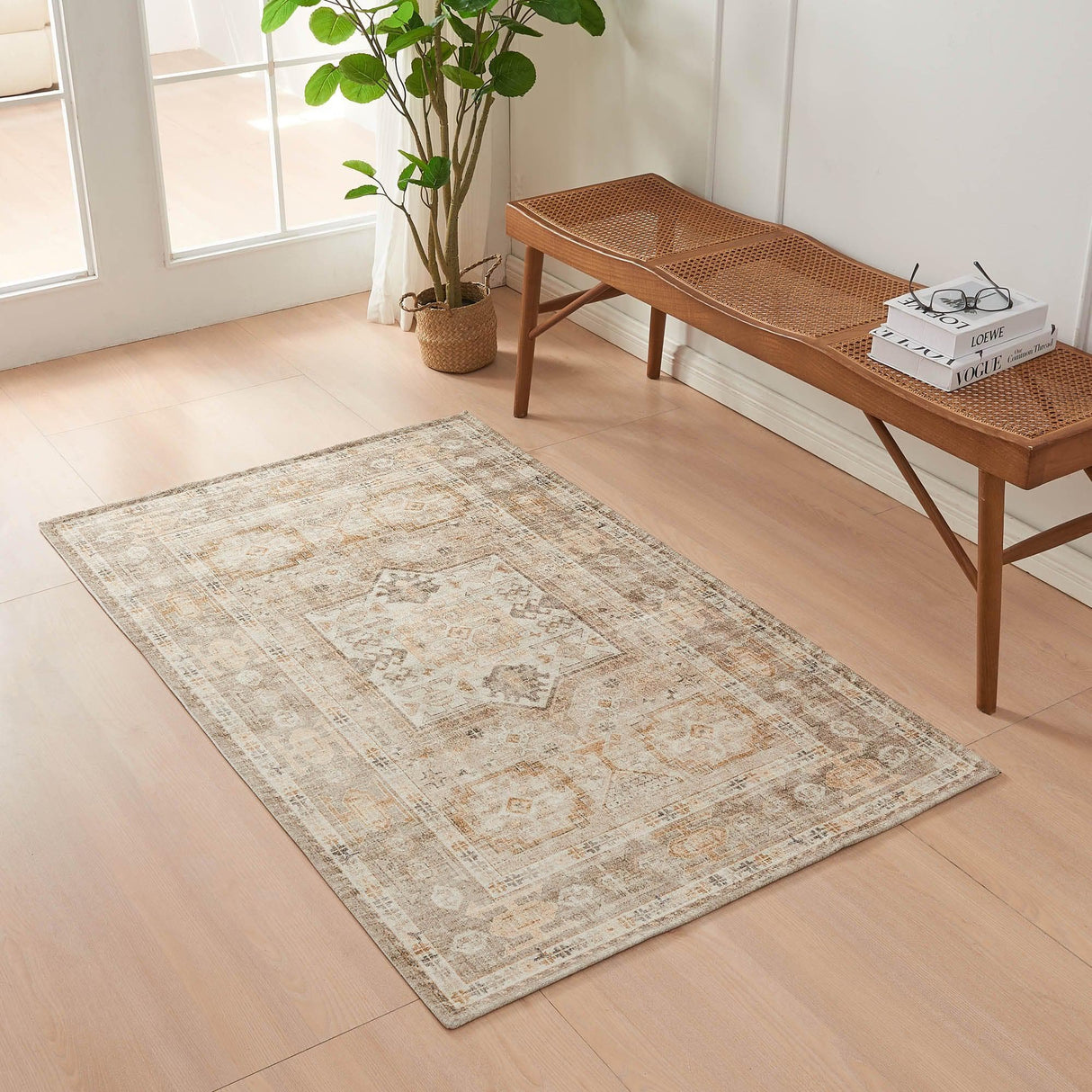 Medallion Machine Washable Accent Area Rug 3' x 5' - Nava Collection