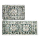 Medallion Machine Washable Accent Area Rug & Runner 2 Pack - Nava Collection