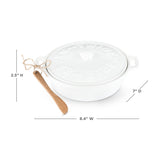 Ceramic Brie Baker & Acacia Wood Spreader Set