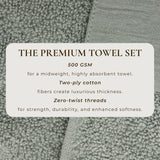 Cotton Linen-Like Border 6-Piece Towel Set - Priya Collection