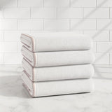 Cotton Border-Stitched 6-Piece Towel Set - Valery Collection