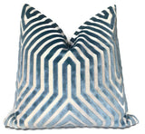 Vanderbilt Velvet Pillow Cover in Marine Blue, Schumacher Textiles