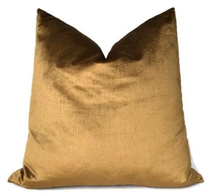 Venetian Silk Velvet Pillow Cover in Mink, Schumacher Textiles