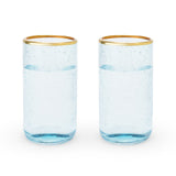 Aqua Bubble Glass Tumbler Set