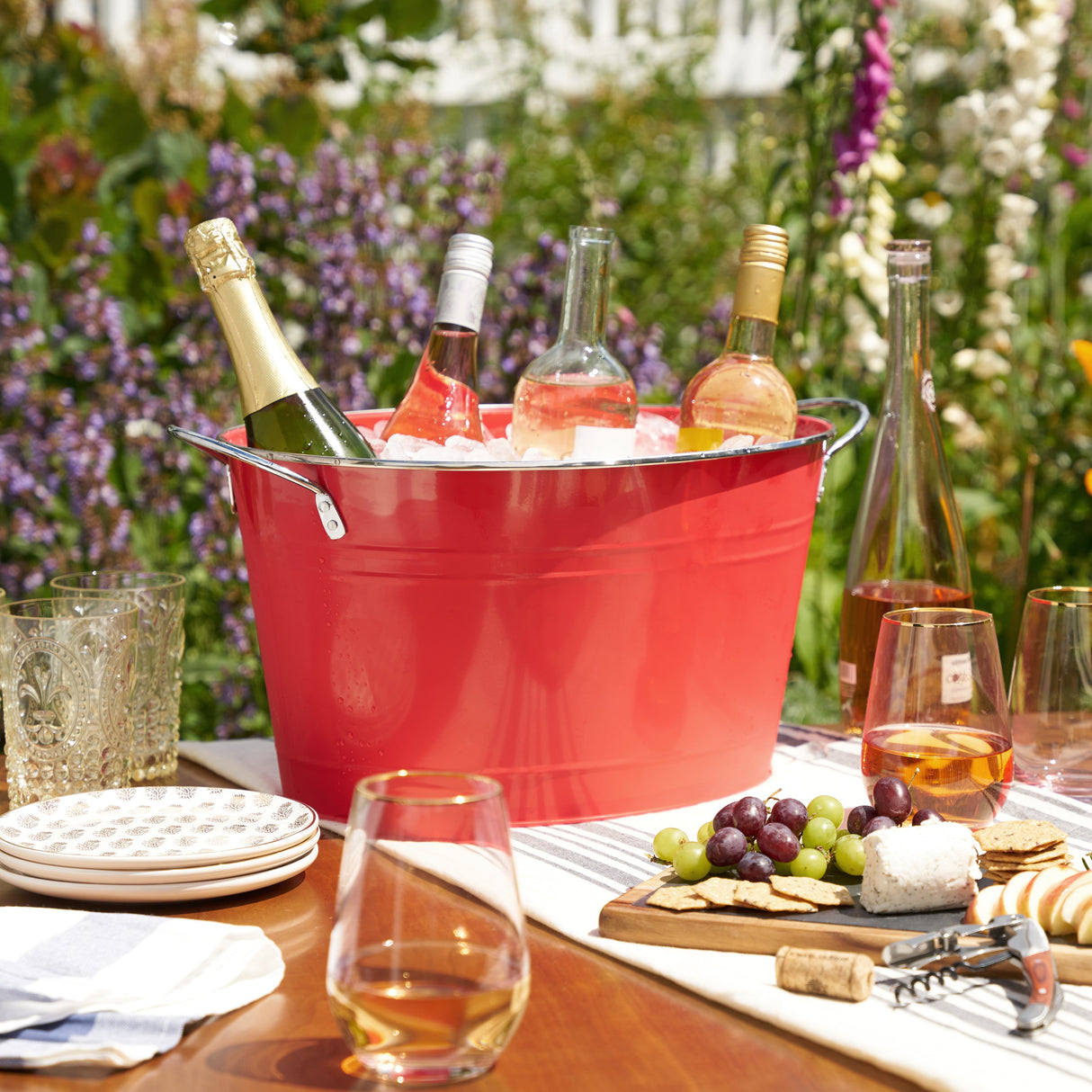 Big Red Galvanized Metal Tub